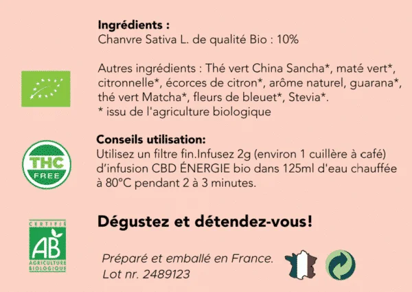 Infusion CBD Energie Bio* 100g HexACTIVE®