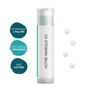 perles CBD 5mg en tube de 80 marque blanche cbd