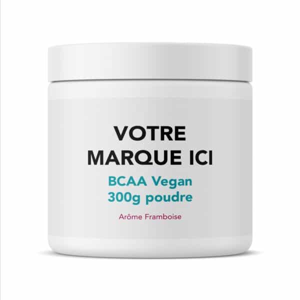 BCAA Vegan 300g white label poudre framboise
