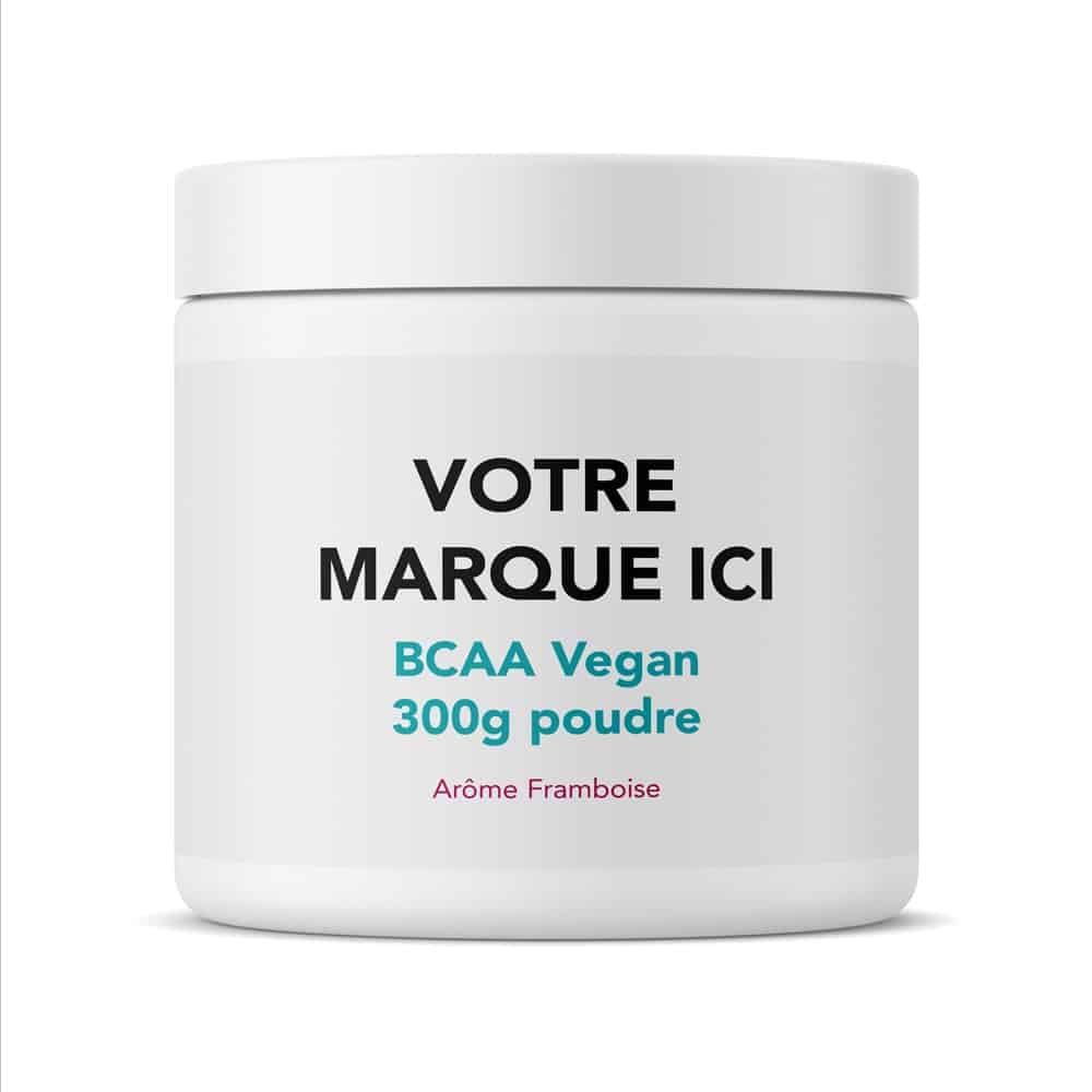 BCAA Vegan 300g white label poudre framboise