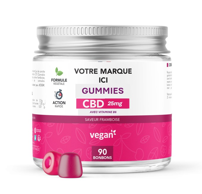 gummies CBD marque blanche x90 en 25mg