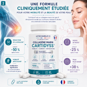 capsules collagène marin marque blanche cartidyss type 2 français études cliniques