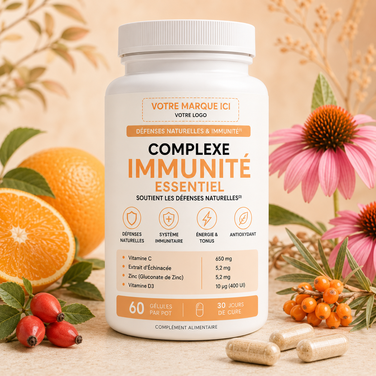 complexe immunité gélules marque blanche