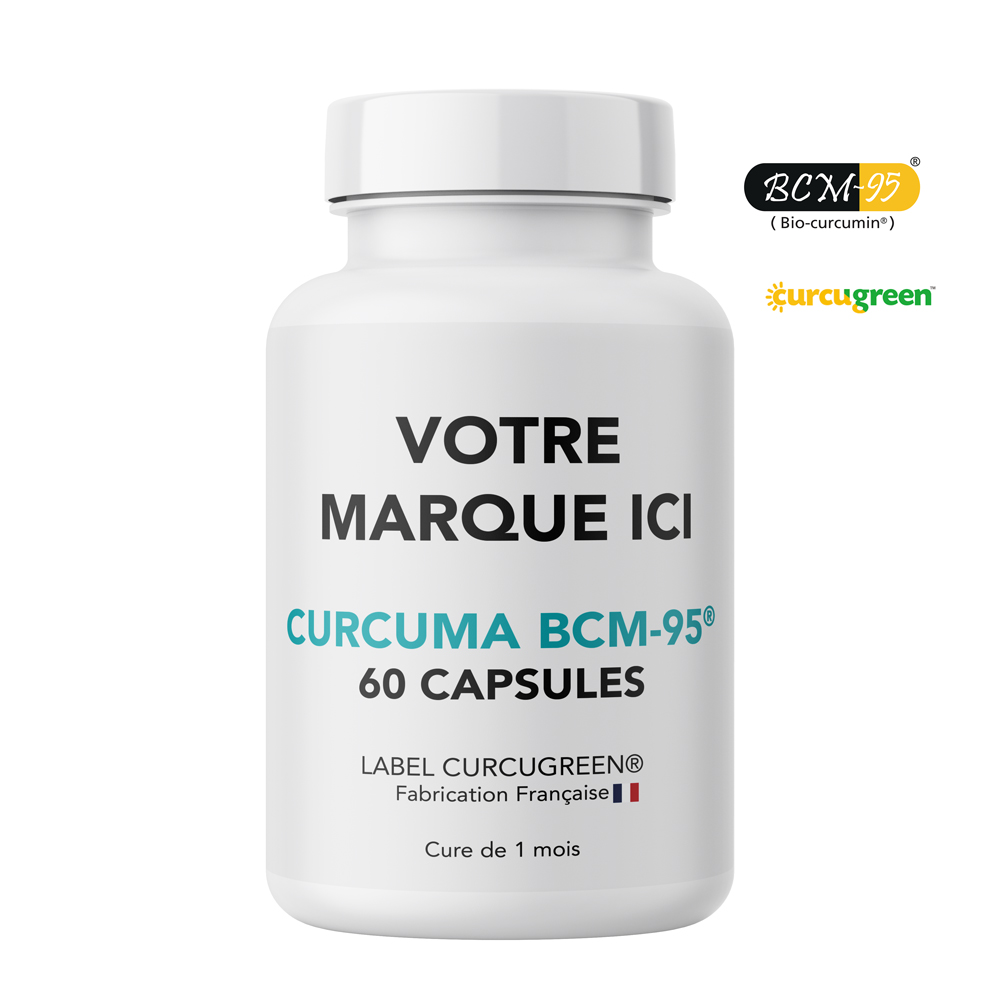 Curcuma marque blanche CurcuGREEN® BCM-95® 60 capsules curcuma