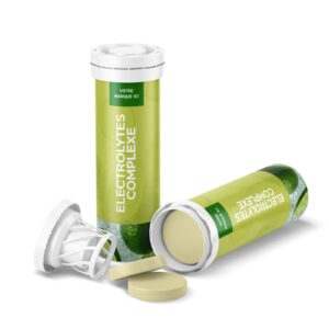 Lectrolytes effervescent marque blanche en tube de 20 tablettes saveur citron