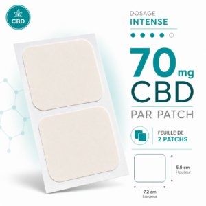 feuille de 2 patchs CBD 70mg marque blanche