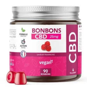 Bonbons CBD Végan 25mg x 90 Saveur Framboise HexaZEN®