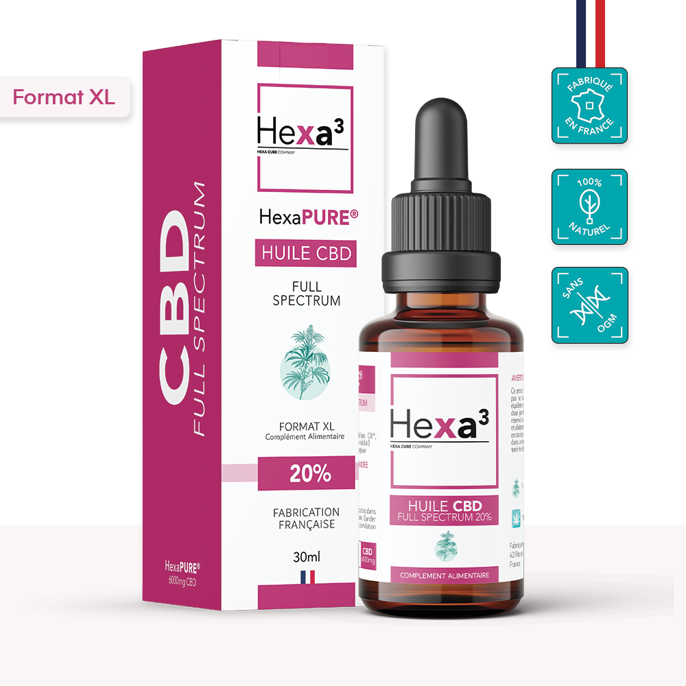 huile cbd 20% Full Spectrum format XL 30ml Hexa3