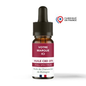Huile CBD 20% full spectrum chanvre bio marque blanche made in Franche