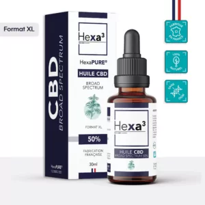 Huile CBD 50% Broad Spectrum MCT Bio 30ml HexaPURE®