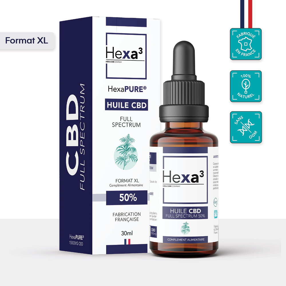 Huile CBD 50% Full Spectrum 30ml Hexa3