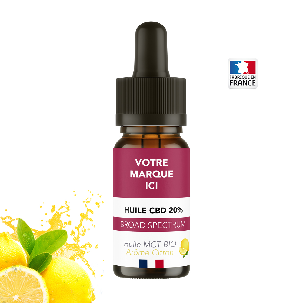 huile cbd marque blanche 20% citron