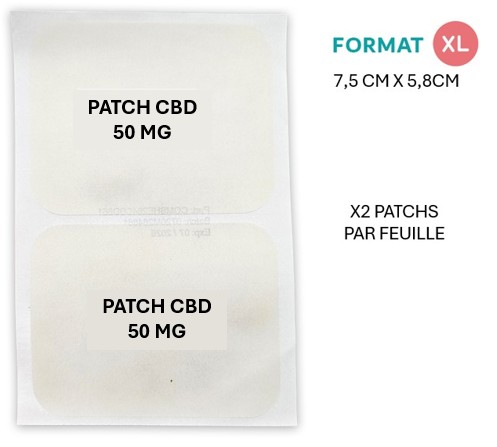 feuille de 2 patchs CBD 50mg