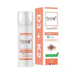 Vitamines D3+K2 Spray Menthe 15ml 100 jours HexaVITA®