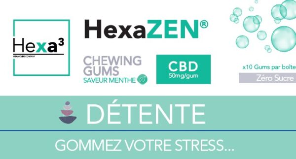 Chewing-Gums CBD 50mg x 10 Saveur Menthe HexaZEN® – Image 3