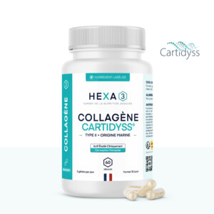 Pilulier de 60 gélules de collagène marin Cartidyss® HexaFLEX® · Mobilité