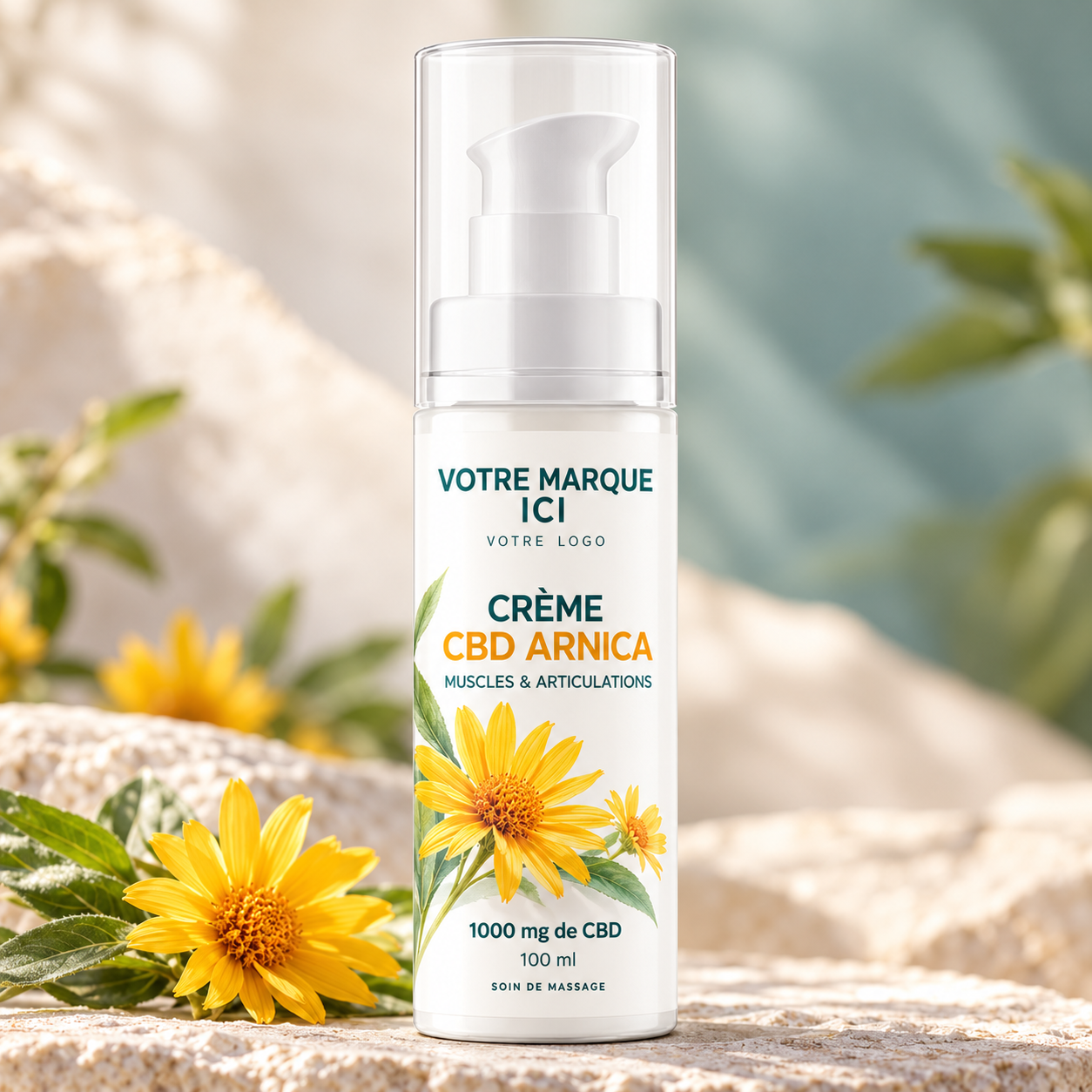 Crème arnica bio en marque blanche, version à votre nom