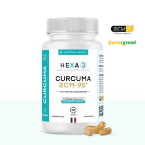 Pilulier de 60 gélules Curcuma BCM-95 HexaFLEX Hexa3