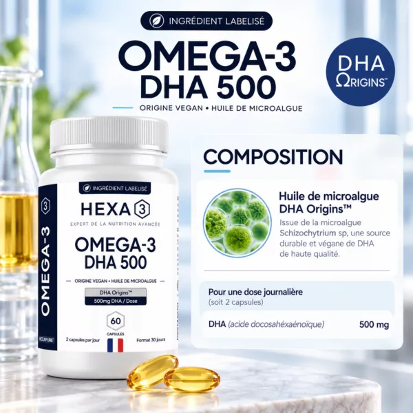 Visuel de vente de l'oméga-3 végan au DHA HexaPURE®