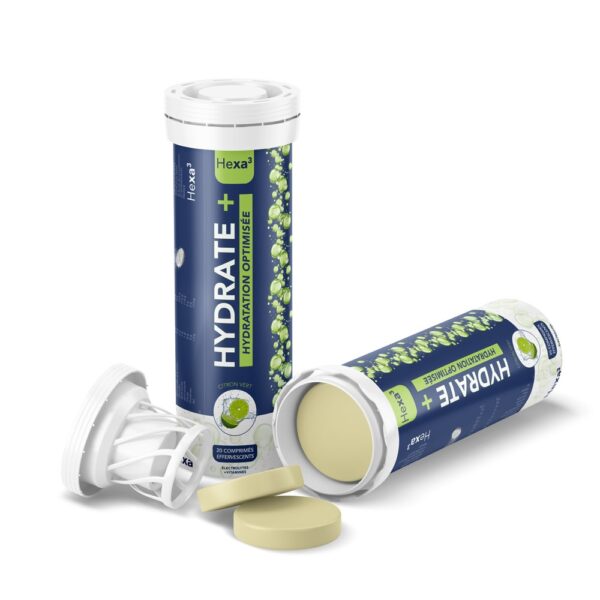 Electrolytes effervescentes tube de 20 tablettes saveur citron Hexa3 – Image 3