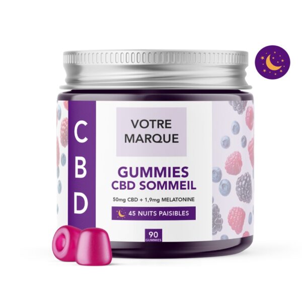 boite de 90 gummies CBD mélatonine Spéciale sommeil marque blanche