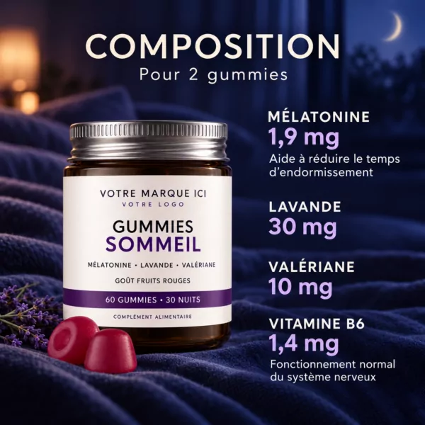 Gummies Sommeil Marque Blanche, gummies