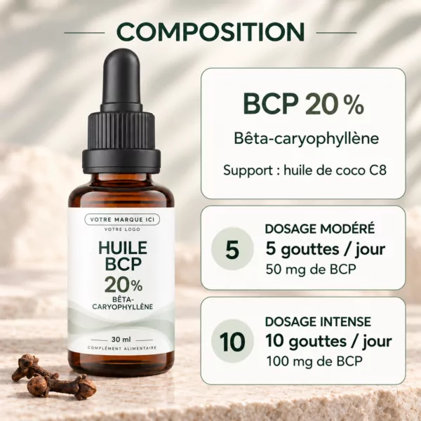 Huile BCP 20% 30ml Marque Blanche