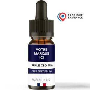 Huile CBD 50% Full Spectrum MCT 10ml Marque Blanche