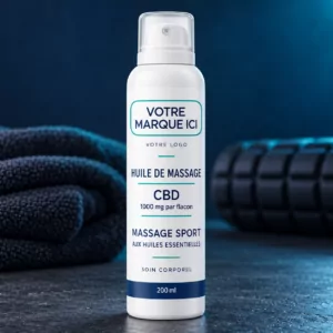 Huile de Massage CBD 1000mg 200ml Marque Blanche