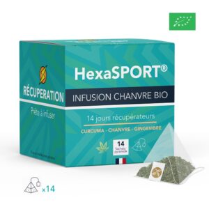 Infusion Chanvre Bio 20% Récup' Curcuma Gingembre 14 sachets HexaSPORT®