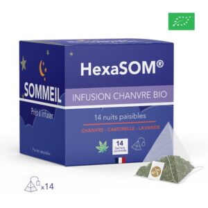 Infusion Chanvre Bio 20% Camomille Lavande 14 Sachets HexaSOM®