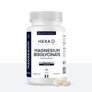 Gélules magnésium bisglycinate HexaPURE®, pilulier PET de 60 gélules