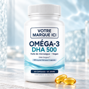 DHA 500 marque blanche, pilulier de 60 capsules à votre marque