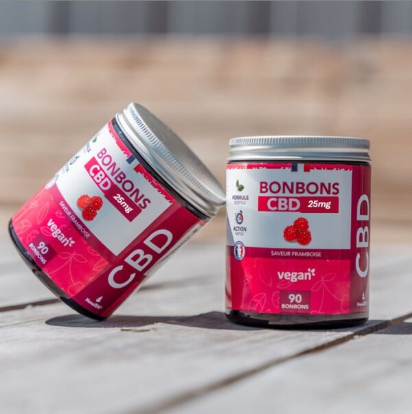 Bonbons CBD Végan 25mg x 90 Saveur Framboise HexaZEN® – Image 3