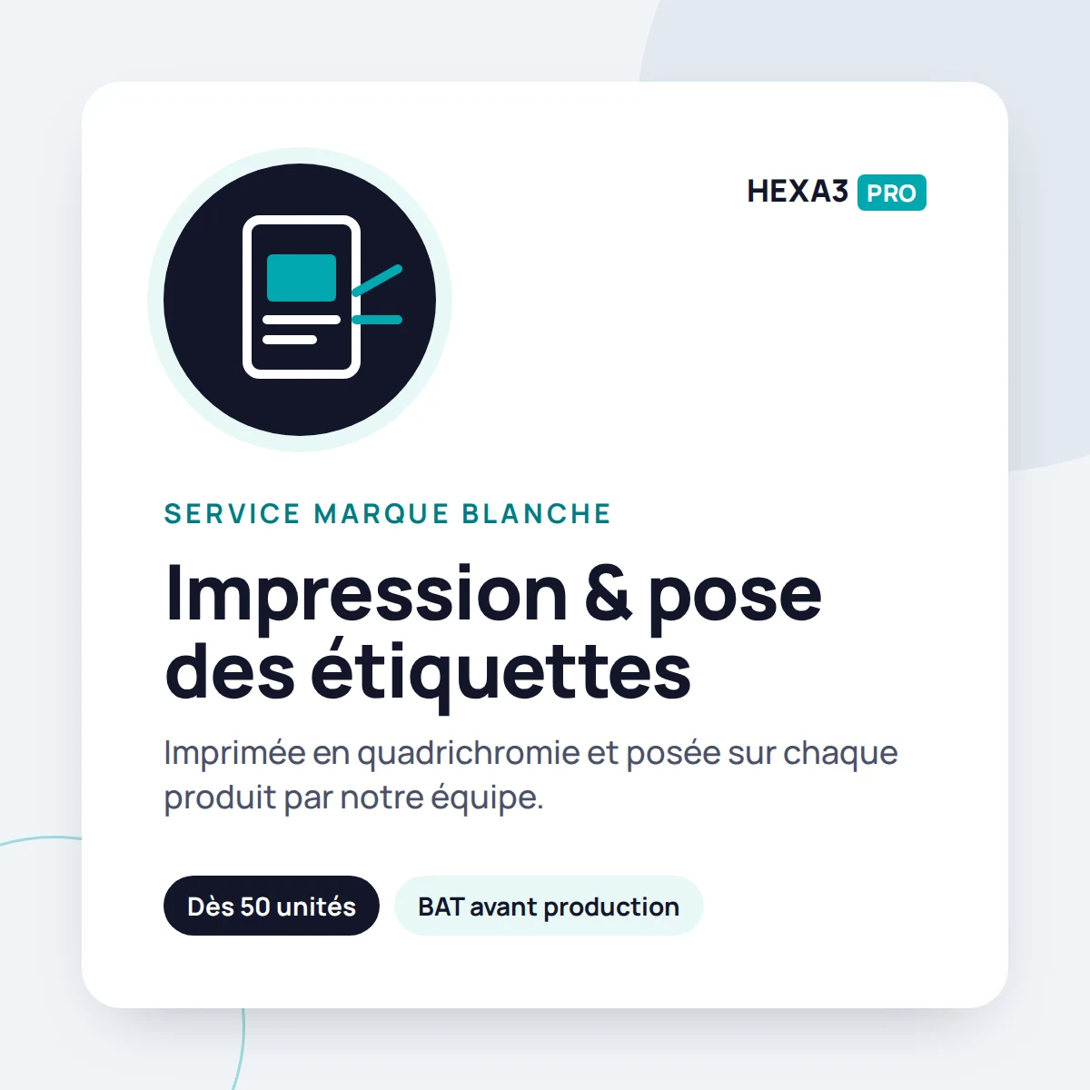 Impression & pose des étiquettes