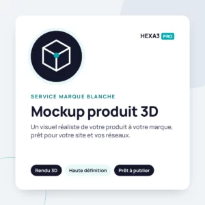 Mockup Image Produit 3D (service marque blanche)