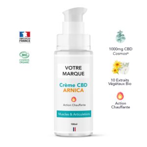 Crème CBD Arnica Bio 100ml Marque blanche + Huiles Essentielles