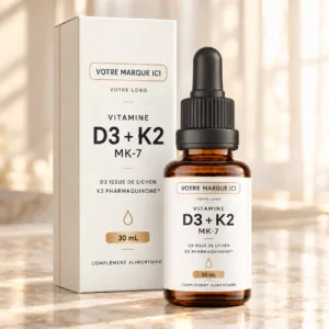 Vitamine D3 + K2 MK7 Liquide Marque Blanche