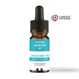 Huile CBD 10% Broad Spectrum Chanvre Bio 10ml Marque Blanche